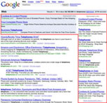 Example of Sponsored vs. Real or Organic Search Results, in terms of where they appear in Google Search Engine Results Pages